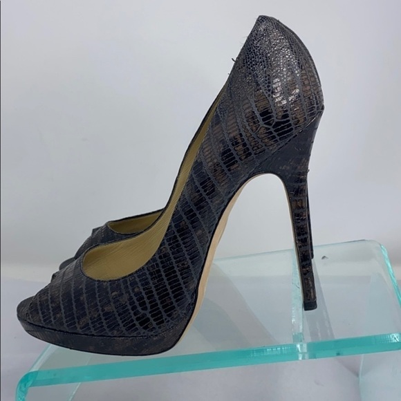 Jimmy Choo Sz 41 Luna Peep Toe Platform Pumps - Picture 9 of 11